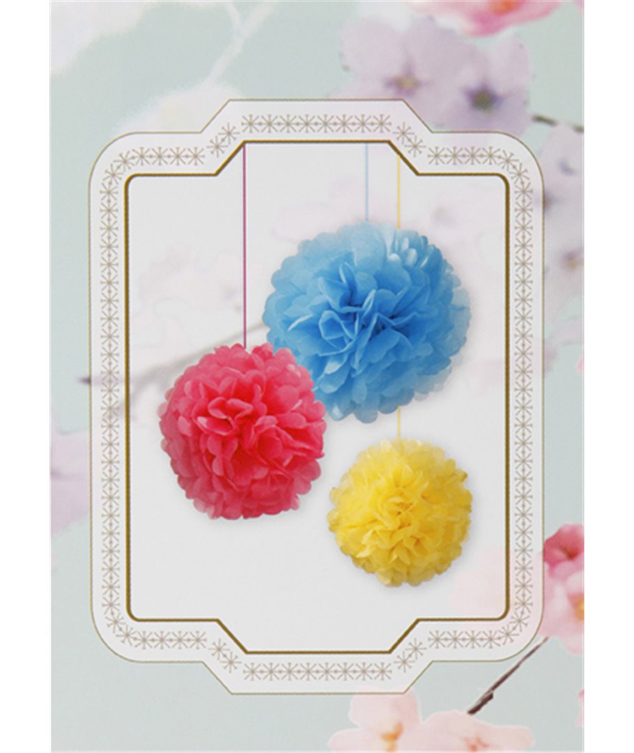 Pack de 3 pompones en colores vivos